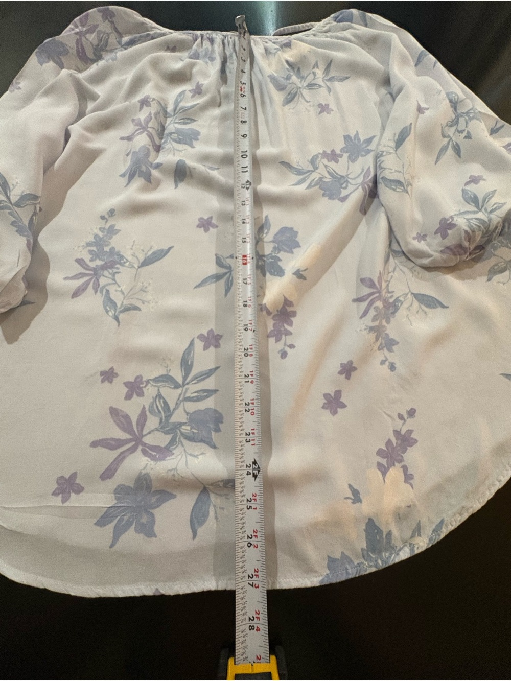 ❤️Gorgeous Como Blu Pale Blue Floral Tie-Neck Tunic - Picture 10 of 11